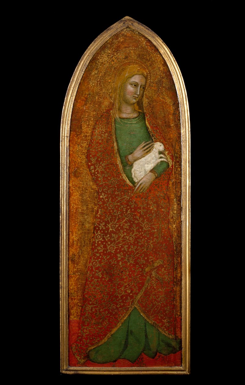 Svatá Anežka, kolem 1365 (tempera a plátkové zlato na dřevě) od Andrea di Bonaiuto fl.1343 77 Andrea di Bonaiuto fl.1343 77