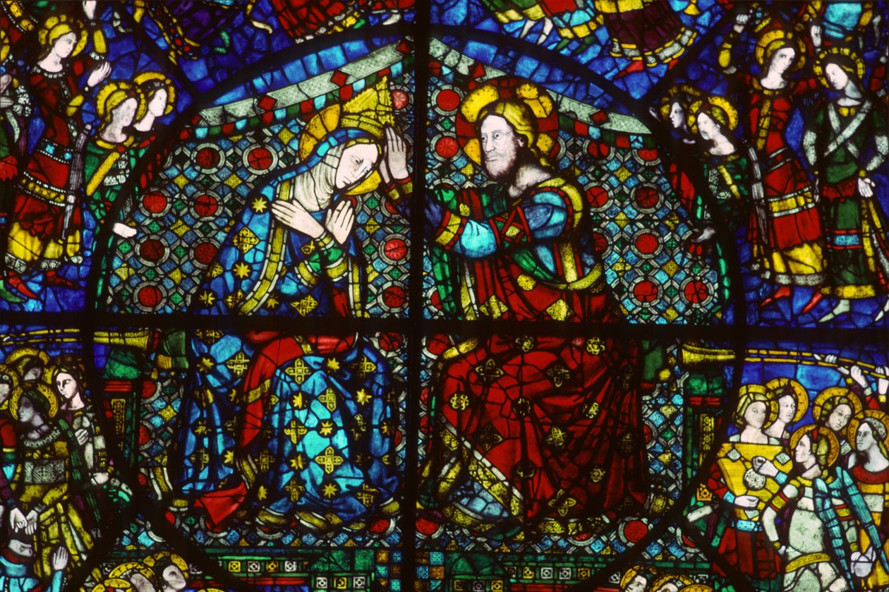 Korunovace Panny Marie, 1365 (vitráže) od Andrea di Buonaiuto da Firenze