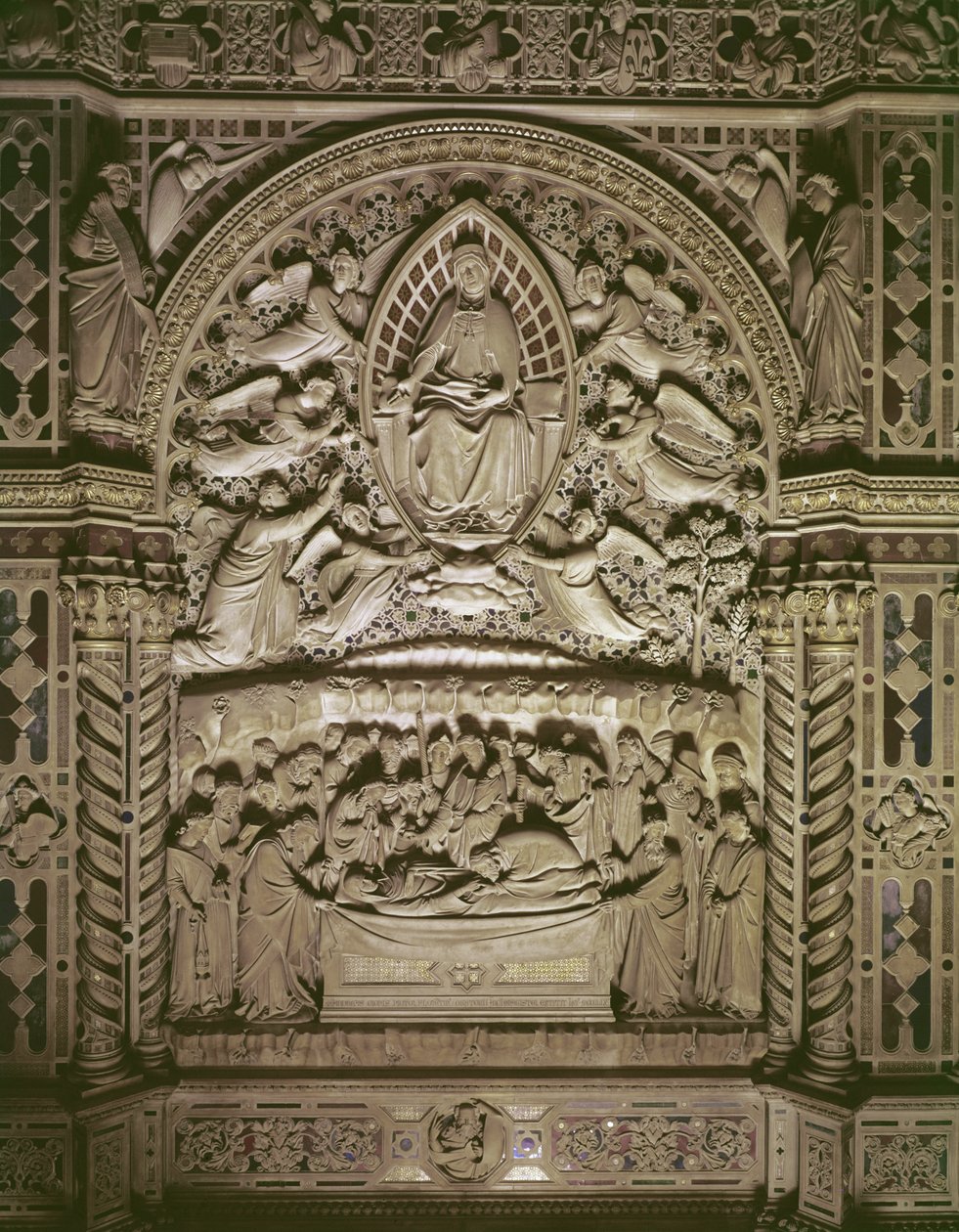 Smrt a Nanebevzetí Panny Marie, 1349-59 (mramor) od Andrea di Cione Orcagna
