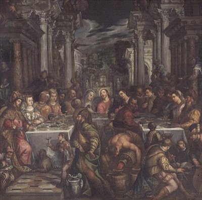 Svatební hostina v Káně od Andrea Vicentino
