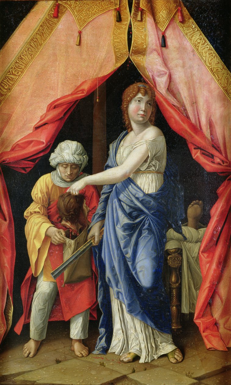 Judith s hlavou Holoferna, cca 1500 (olej na panelu) od Andrea (after) Mantegna