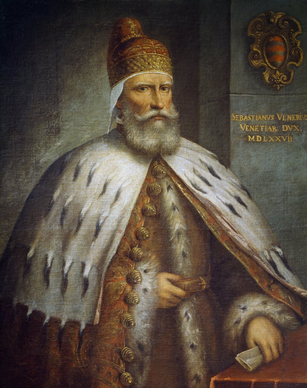 Portrét dóžete Sebastiana Veniera (asi 1496-1578) od Andrea (c.1542 c.1617) Michieli