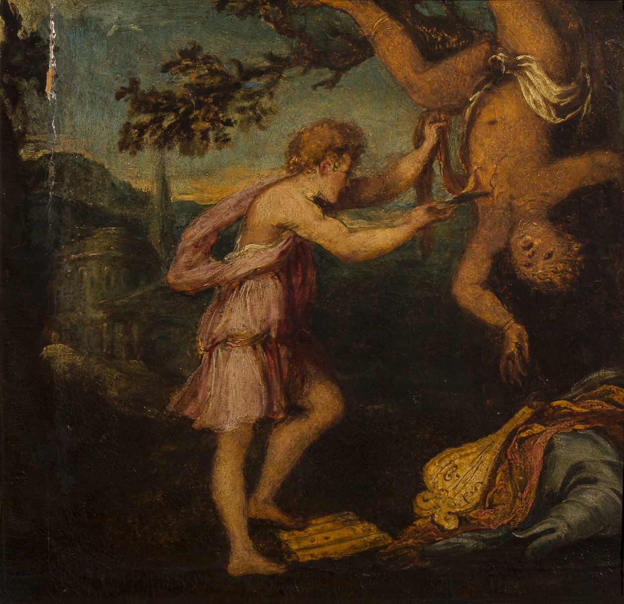 The Flaying of Marsyas (olej na dřevěné desce) od Andrea Schiavone