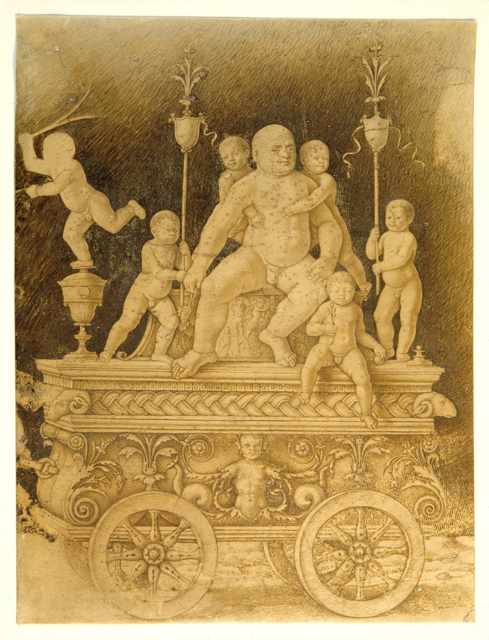 Triumf Silenus, počátek 16. století (pero a inkoust na pergamenu) od Andrea (follower of) Mantegna