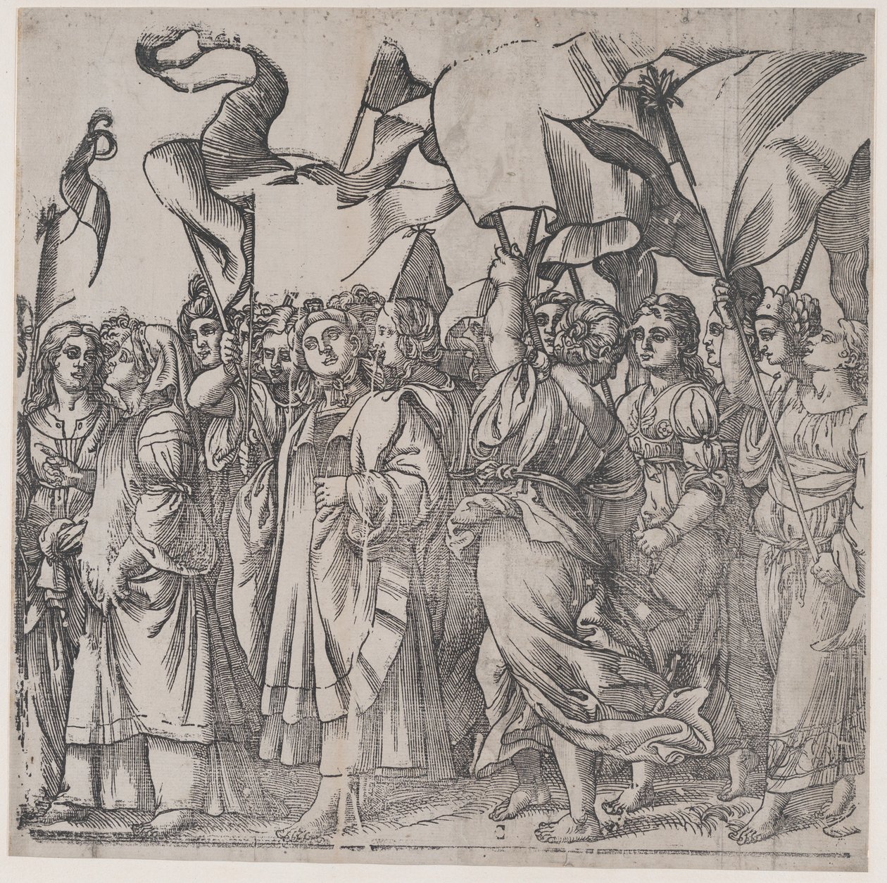 Sekce C: mučednice a svaté držící prapory, z Triumph of Christ, 1836. od Andrea Andreani