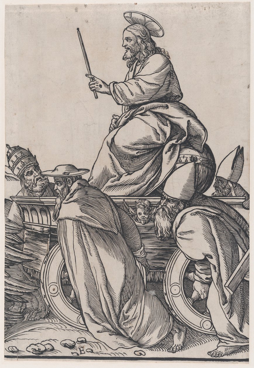 Část E: Kristus jedoucí na triumfálním voze, z Triumph of Christ, 1836. od Andrea Andreani