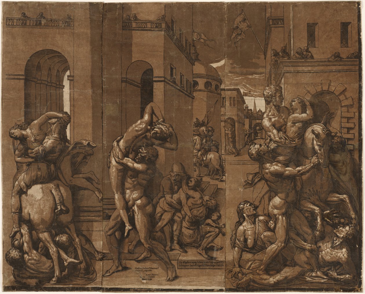 Únos sabinských žen, 1585. od Andrea Andreani