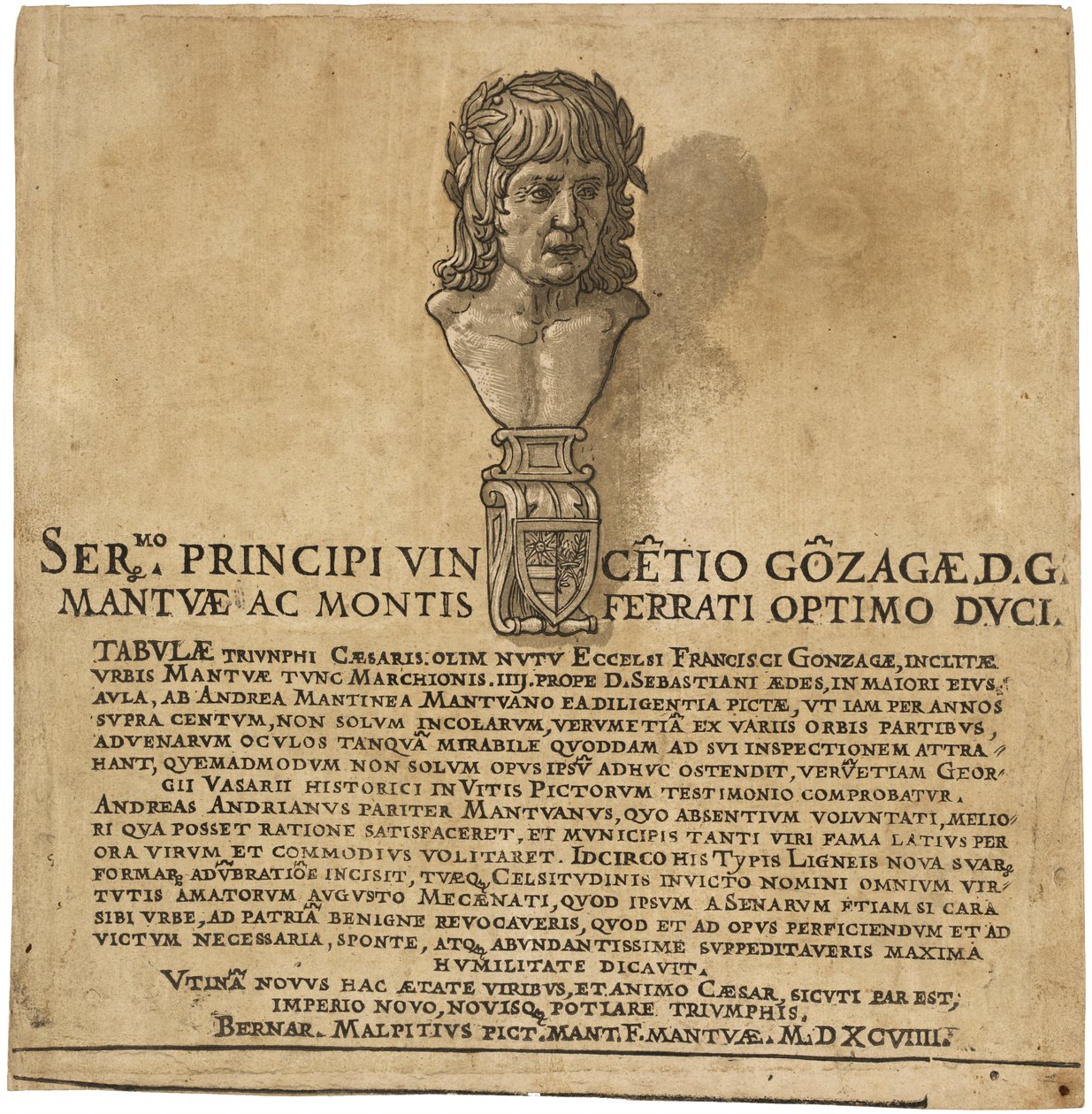Triumf Julia Caesara: Titulní strana, 1599. od Andrea Andreani