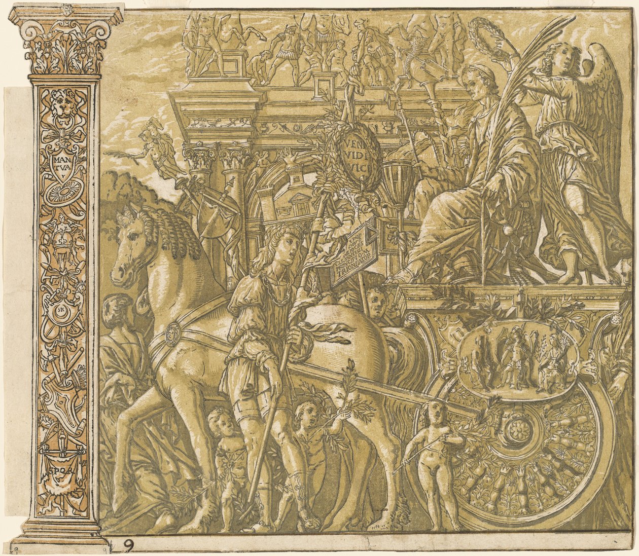 Triumf Julia Caesara [č. 9 plus 2 sloupce] od Andrea Andreani after Andrea Mantegna