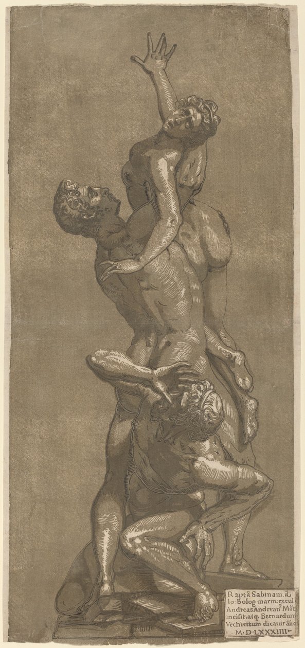 Znásilnění Sabine od Andrea Andreani after Giovanni Bologna