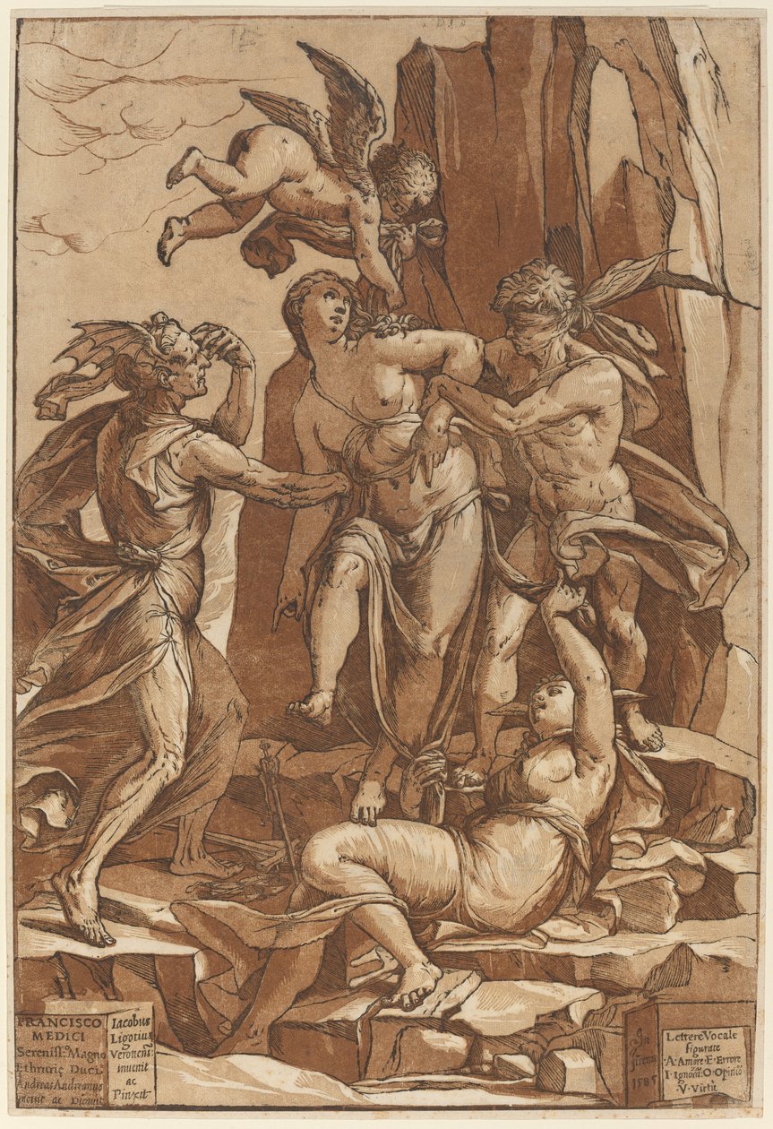 Alegorie ctnosti od Andrea Andreani after Jacopo Ligozzi