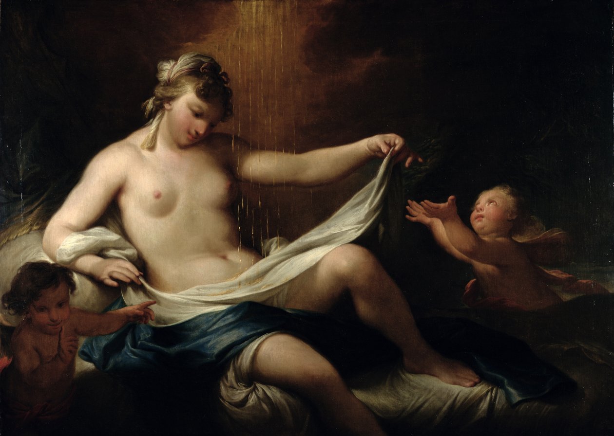 Danae a zlatý déšť, kolem roku 1750 od Andrea Casali