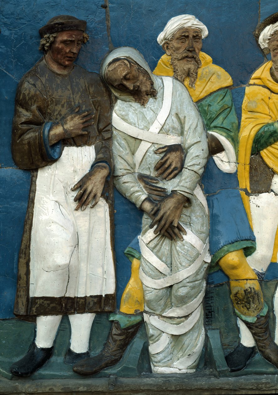 Pohřbívání mrtvých, detail, 1526-28 od Andrea Della Robbia