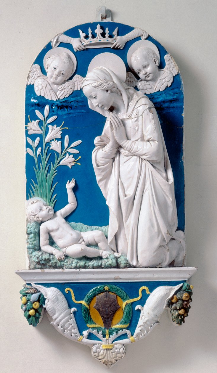 Madona z lilií, Klanění dítěte od Andrea Della Robbia