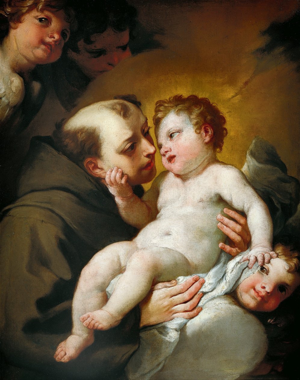 Svatý Antonín Paduánský s Jezulátkem, Andrea Lanzani (1641-1712), olej na plátně, 92x78 cm od Andrea Lanzani