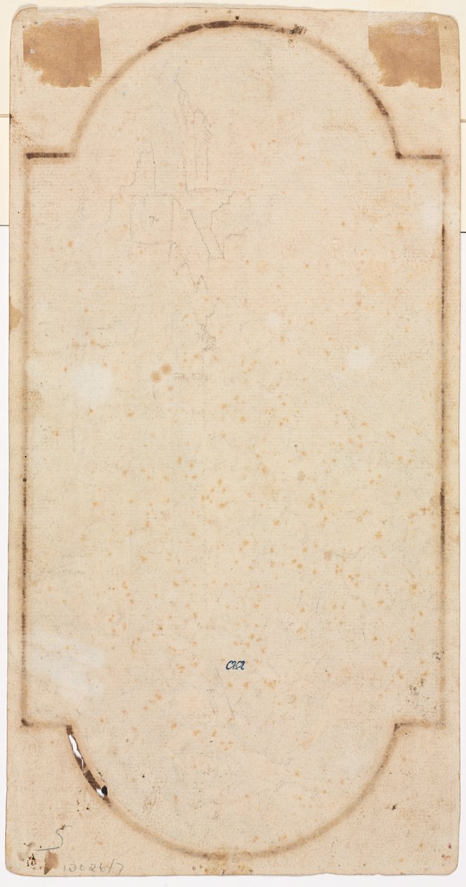 Fragment oblouku trasování od recto verso, první polovina 1700s. od Andrea Locatelli