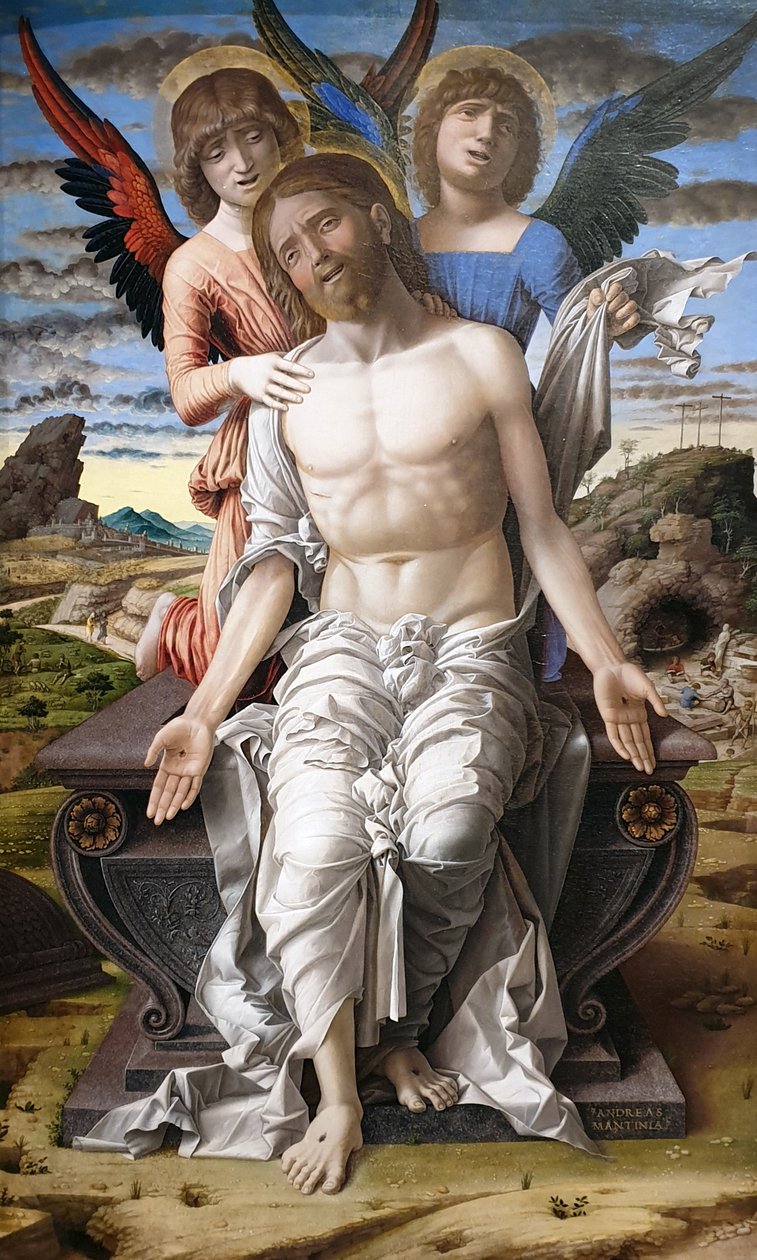 Kristus jako Muž bolestí od Andrea Mantegna