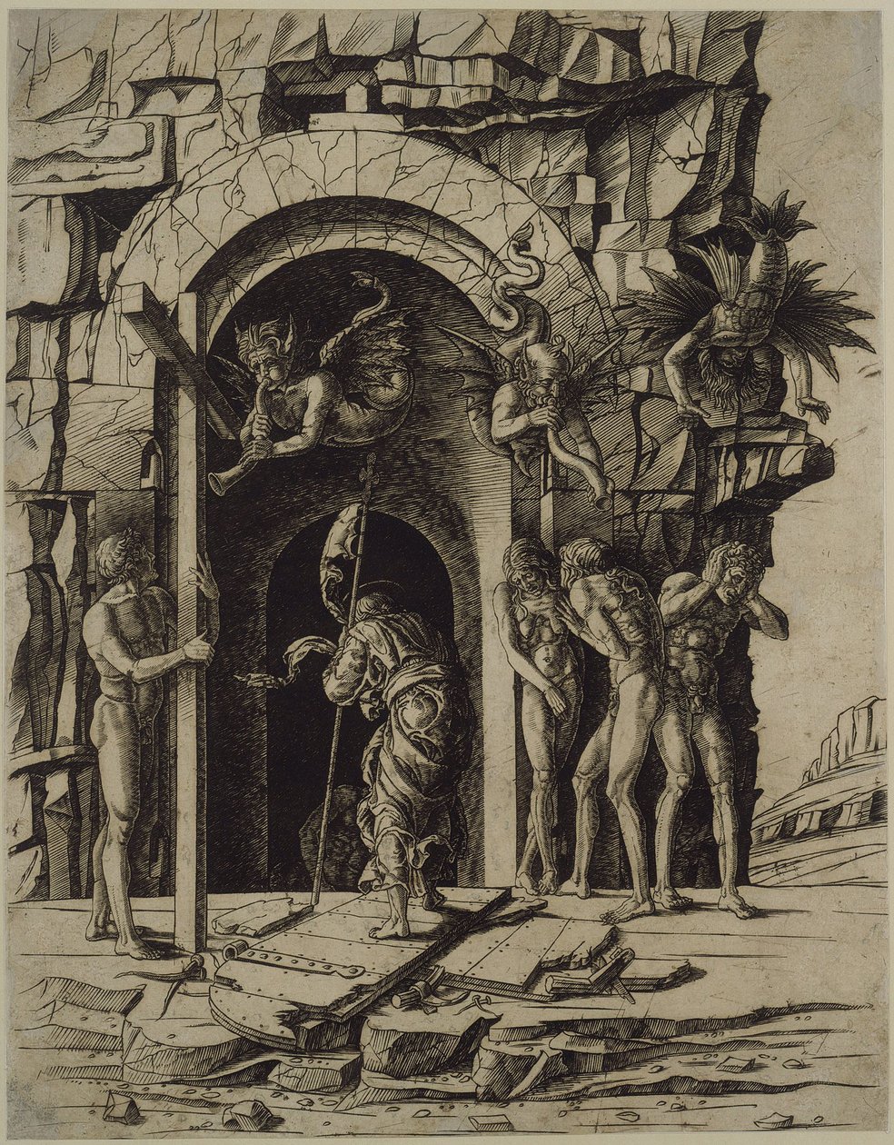 Kristus v předpeklí od Andrea Mantegna