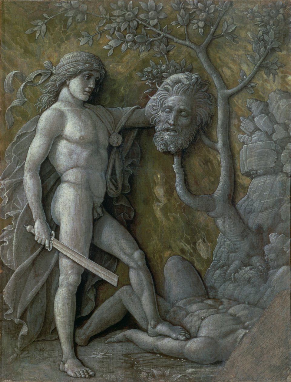 David s hlavou Goliáše, kolem 1490-95 od Andrea Mantegna