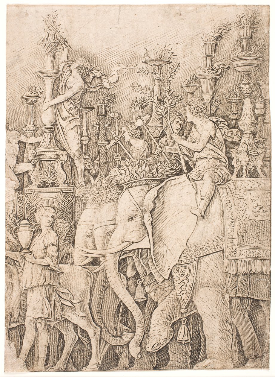 Sloni nesoucí pochodně od Andrea Mantegna