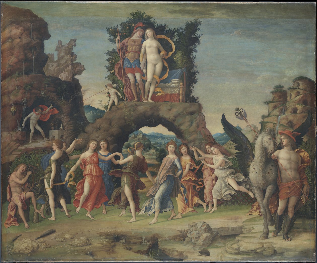 Německy: Der Parnaß, Detail Parnassus od Andrea Mantegna