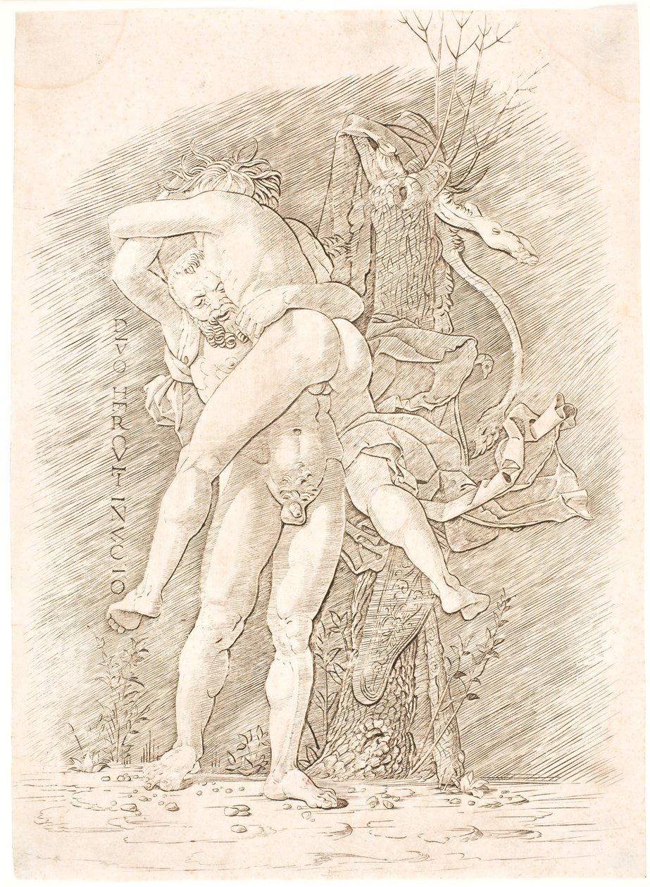 Herkules a Antaeus od Andrea Mantegna