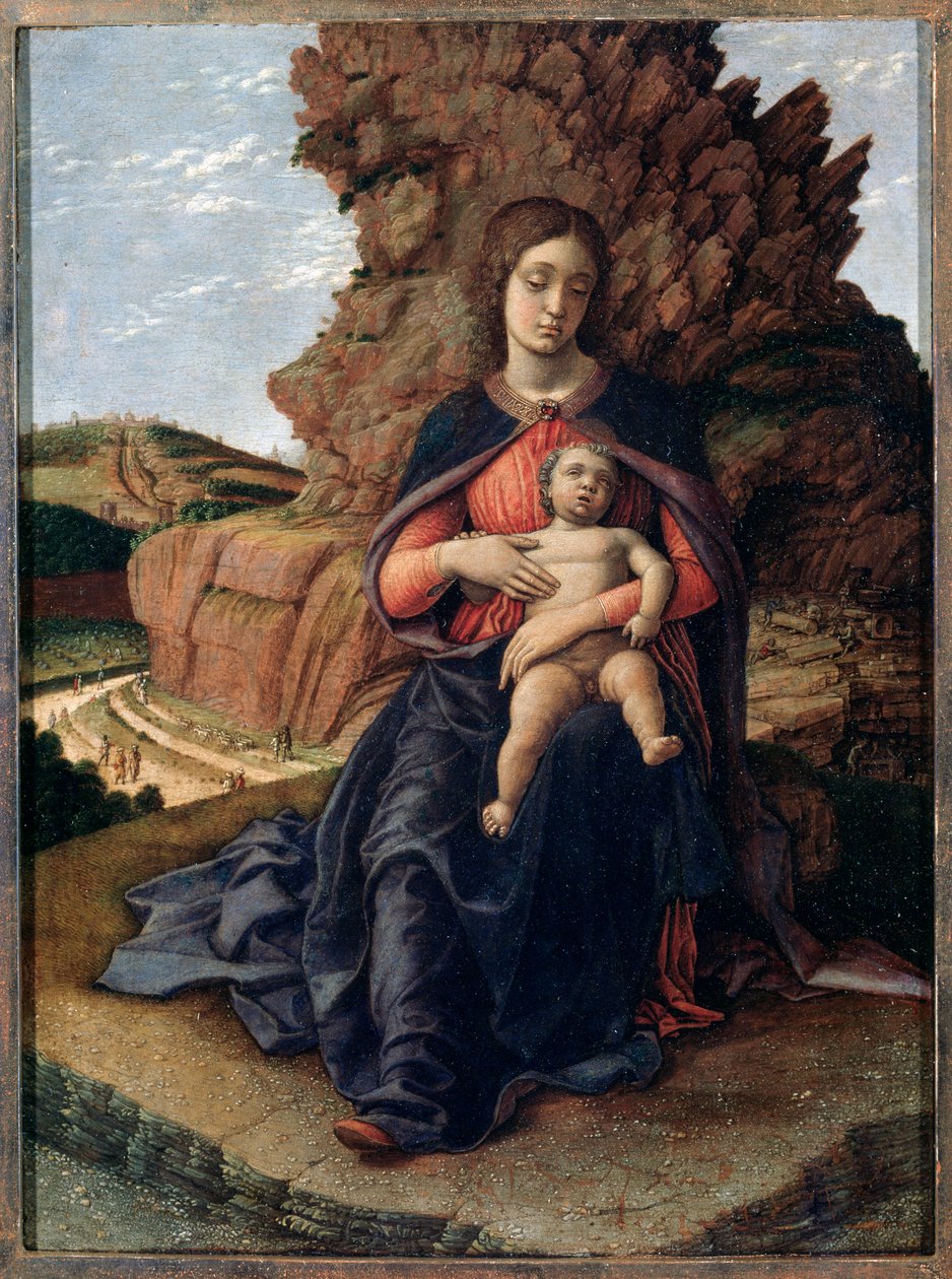 Madona z jeskyní - tempera na panelu od Andrea Mantegna