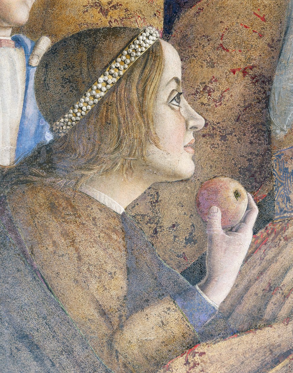 Paola Gonzaga, detail z Meeting Wall od Andrea Mantegna