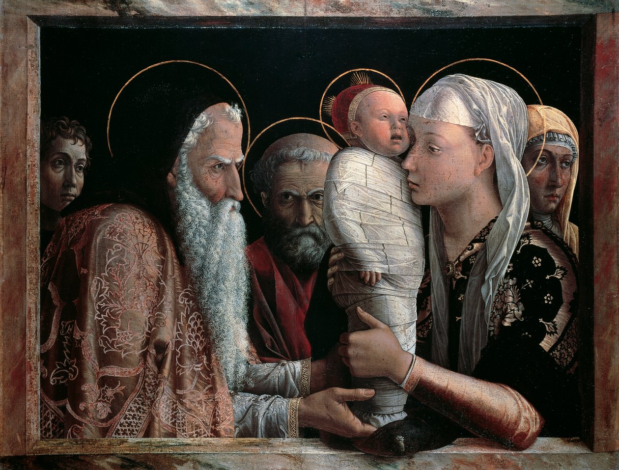 Prezentace v chrámu Andrea Mantegna (1431-1506), tempera na plátně, 67x86 cm od Andrea Mantegna