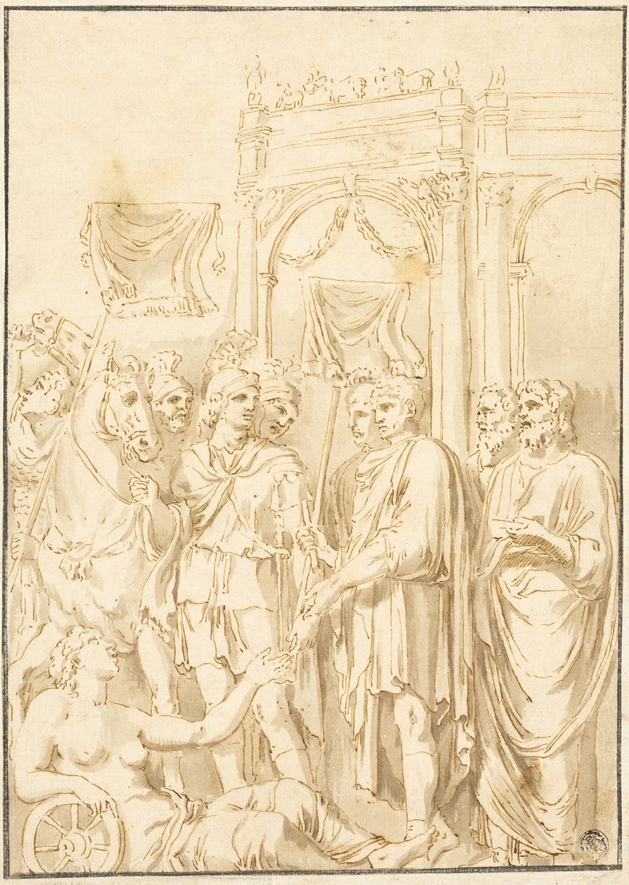 Římští senátoři a vojáci od Andrea Mantegna