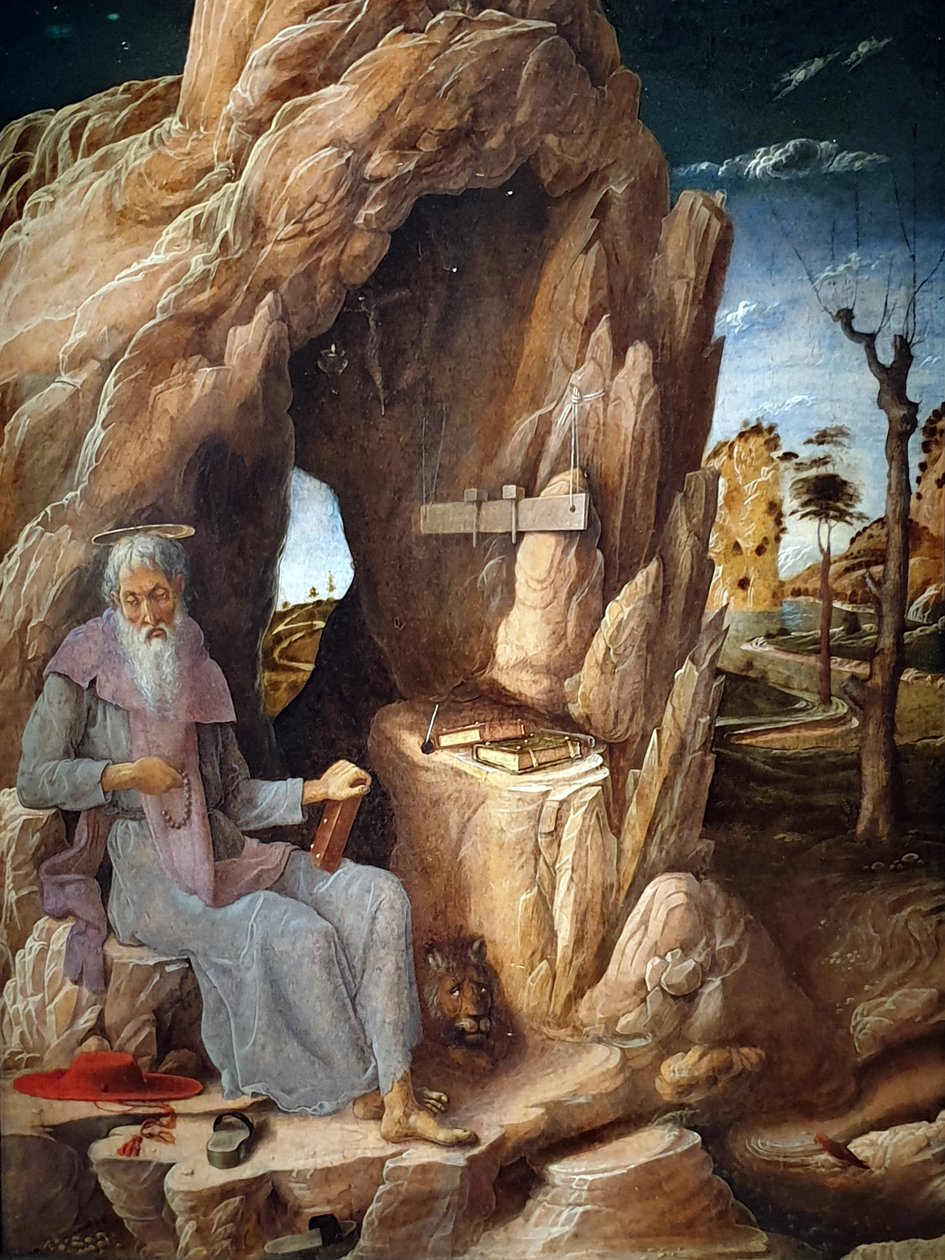 Svatý Jeroným kajícník na poušti od Andrea Mantegna