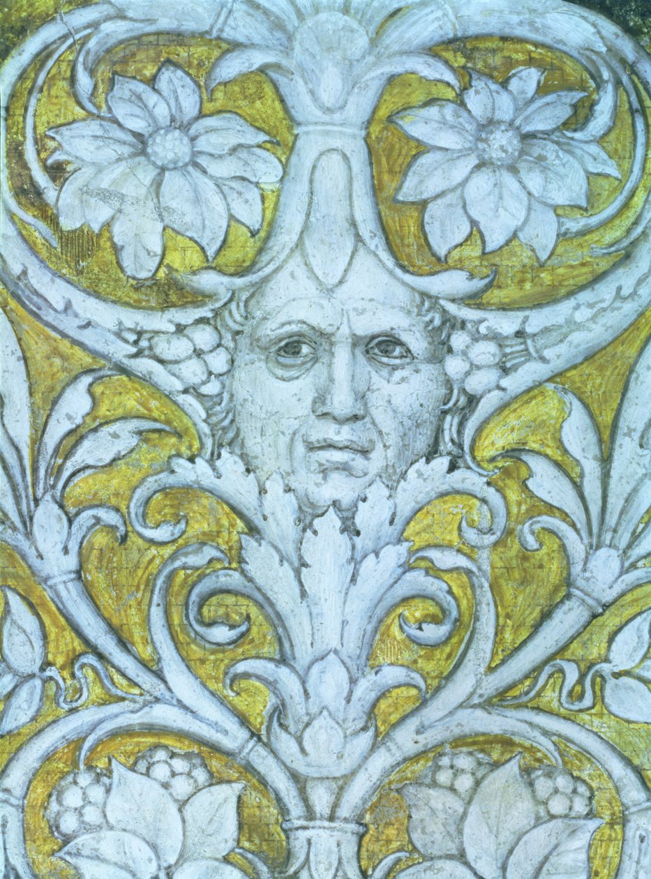 Autoportrét začleněný do dekorativního vlysu Camera degli Sposi nebo Camera Picta, 1465-74 detail fresky 78449 od Andrea Mantegna