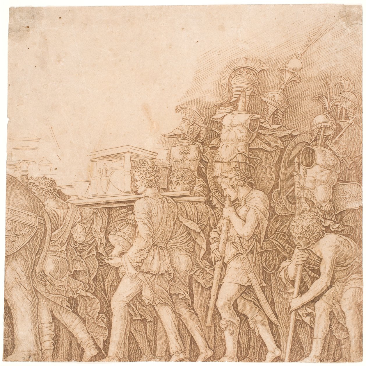 Vojáci nesoucí trofeje od Andrea Mantegna