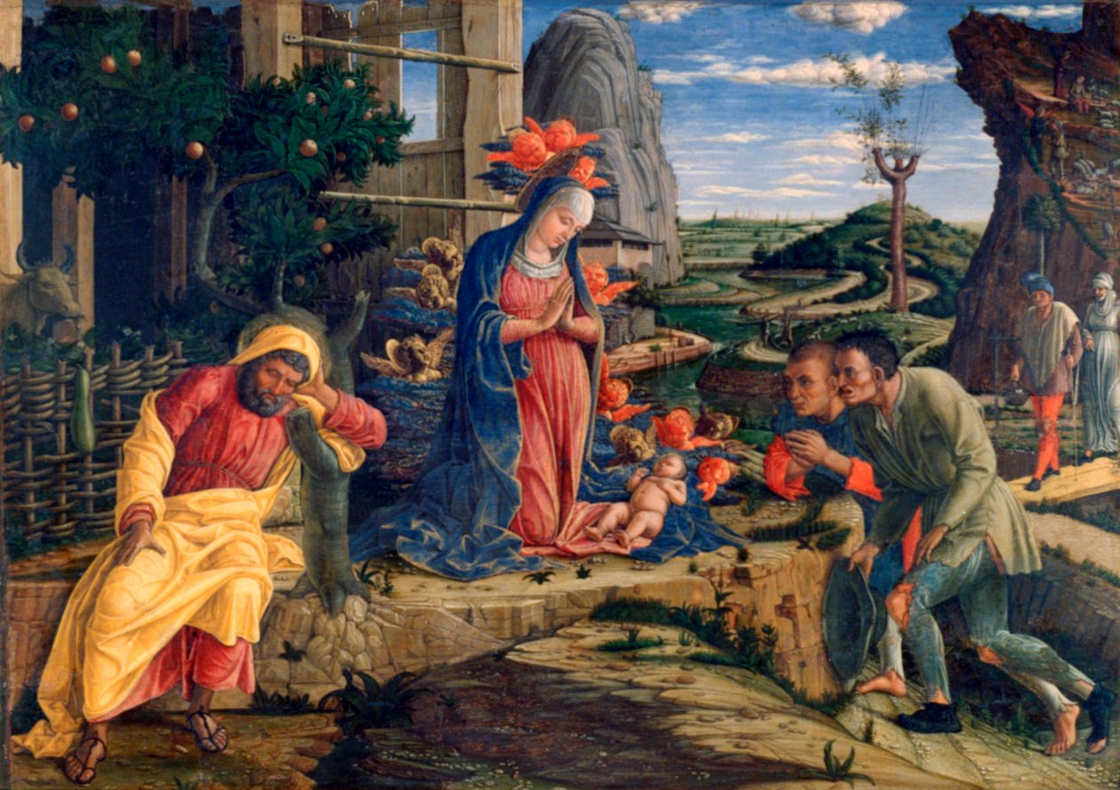 Klanění pastýřů, c1450 od Andrea Mantegna