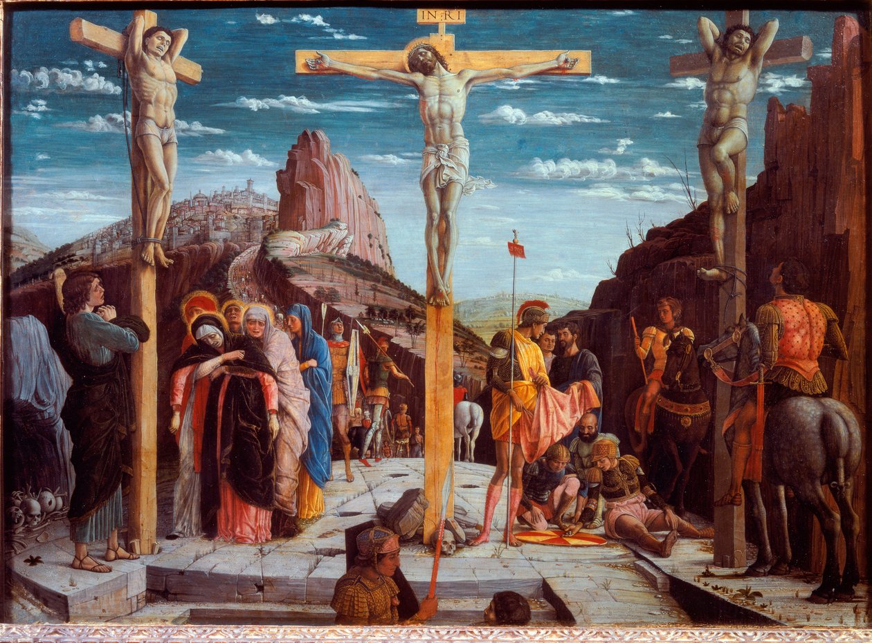Ukřižování, zvané Kalvárie (Olej na dřevě od Andrea Mantegna