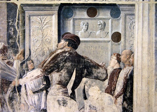 Umučení sv. Kryštofa, detail diváků, c.1450-56 od Andrea Mantegna