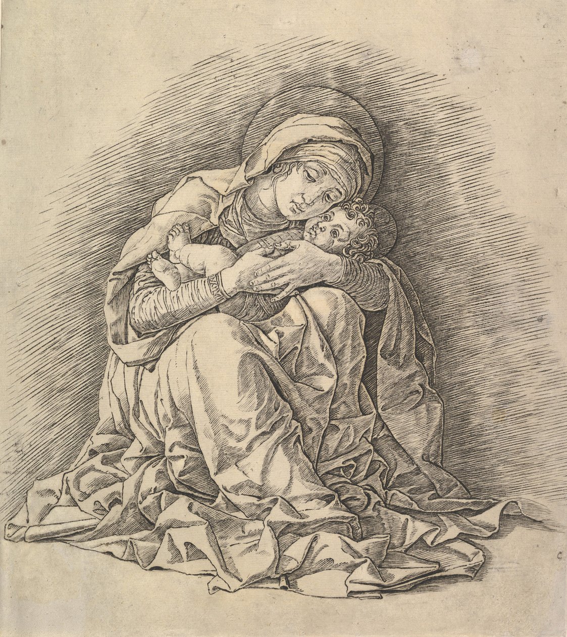 Panna a dítě, ca. 1485-91. od Andrea Mantegna