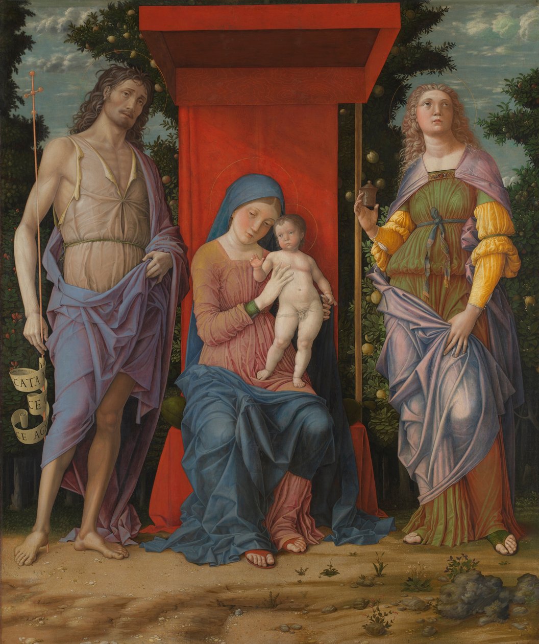 Panna Maria s dítětem a světci od Andrea Mantegna