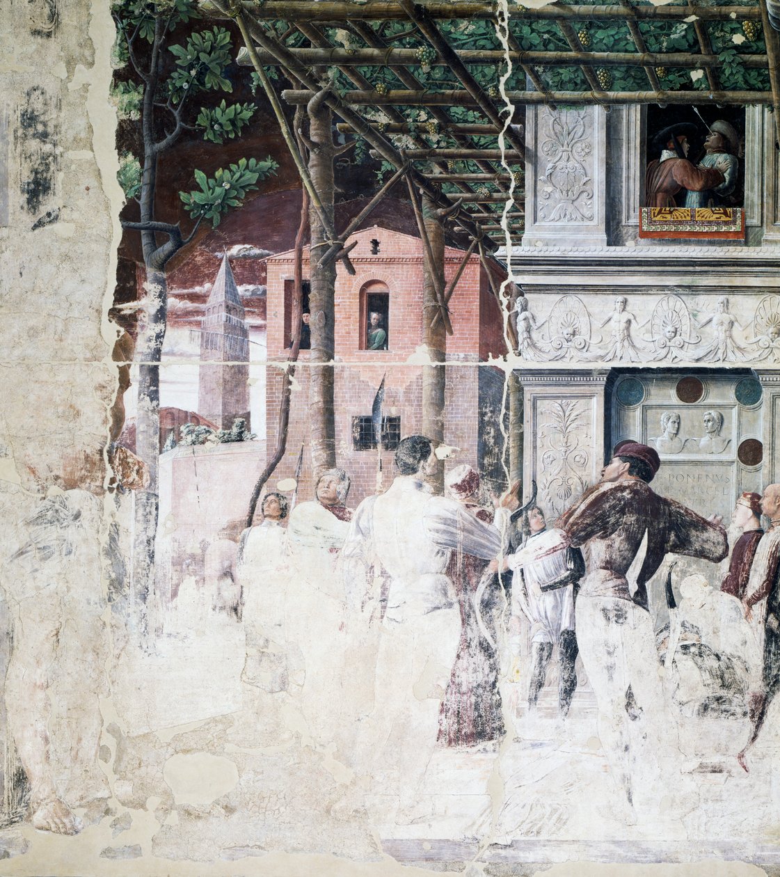 Odsouzení svatého Kryštofa, detail z Umučení svatého Kryštofa od Andrea Mantegna