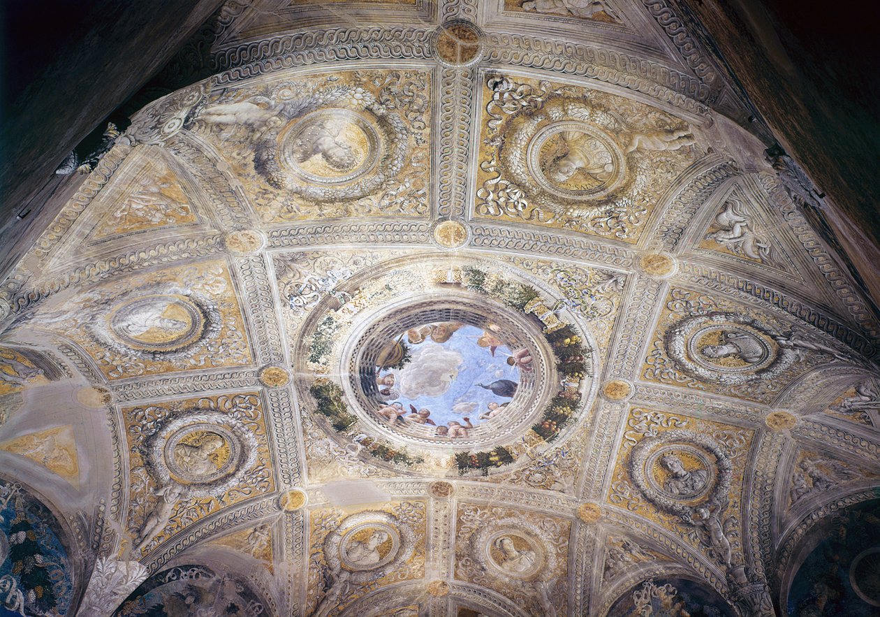 Triumf Caesara a Ocula ze svatební komnaty, c.1473 (freska) od Andrea Mantegna