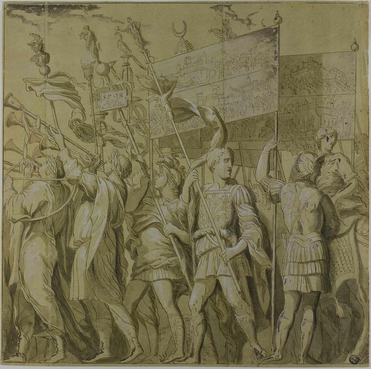 Triumfy Julia Caesara: Plátno č. I od Andrea Mantegna