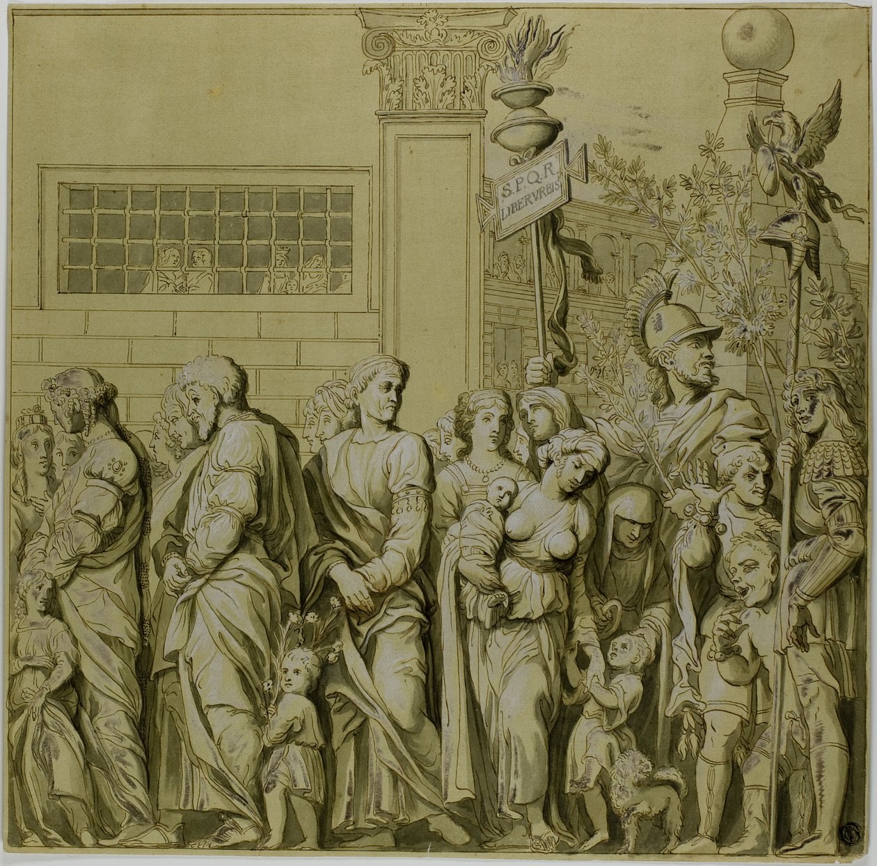 Triumfy Julia Caesara: Plátno č. VII od Andrea Mantegna