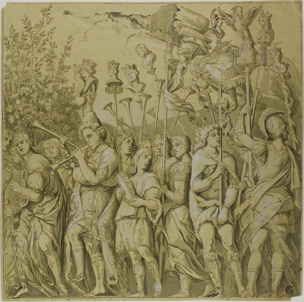 Triumfy Julia Caesara: Plátno č. VII od Andrea Mantegna