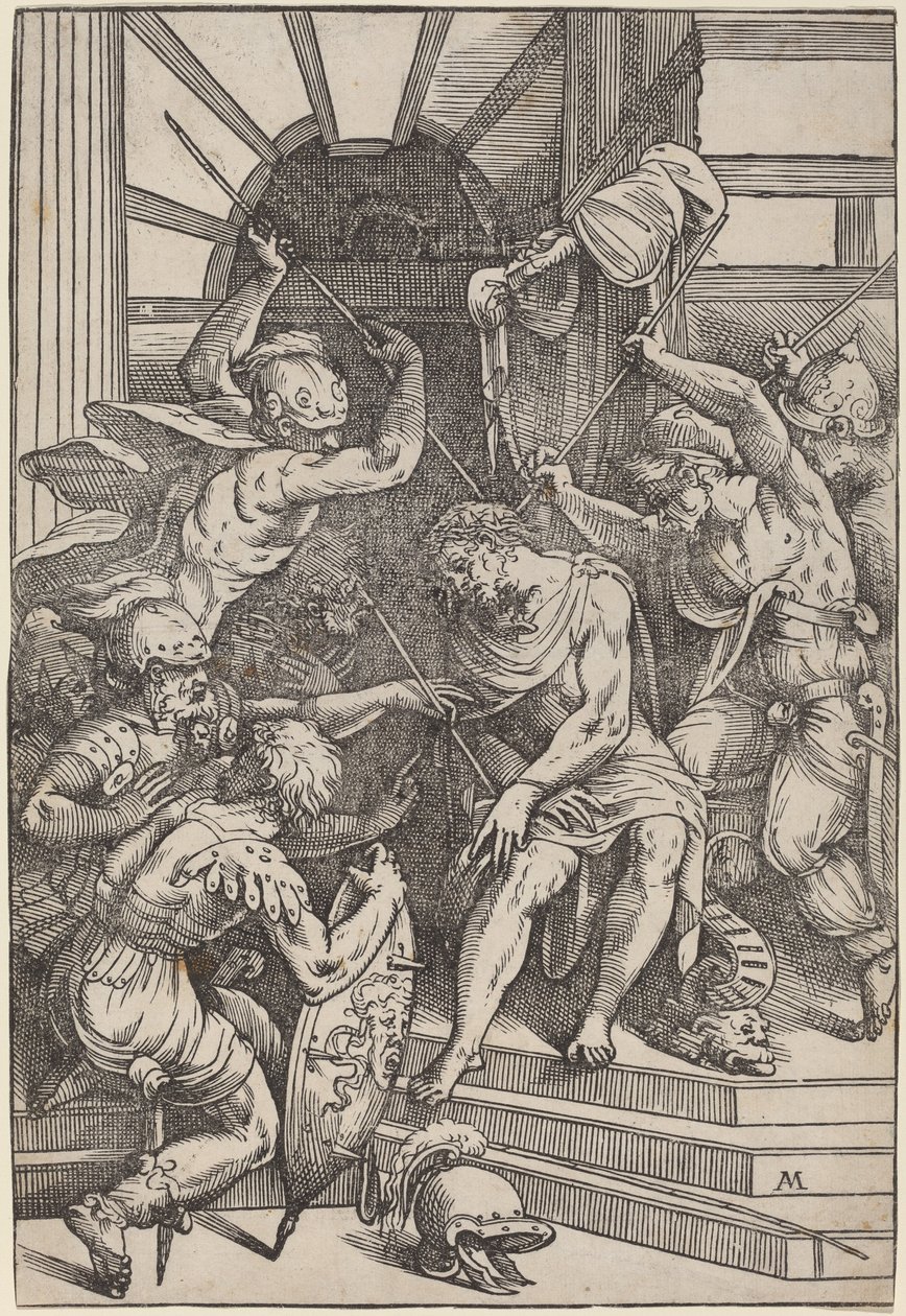 Kristus korunovaný trním od Andrea Meldolla, called Schiavone, after Titian