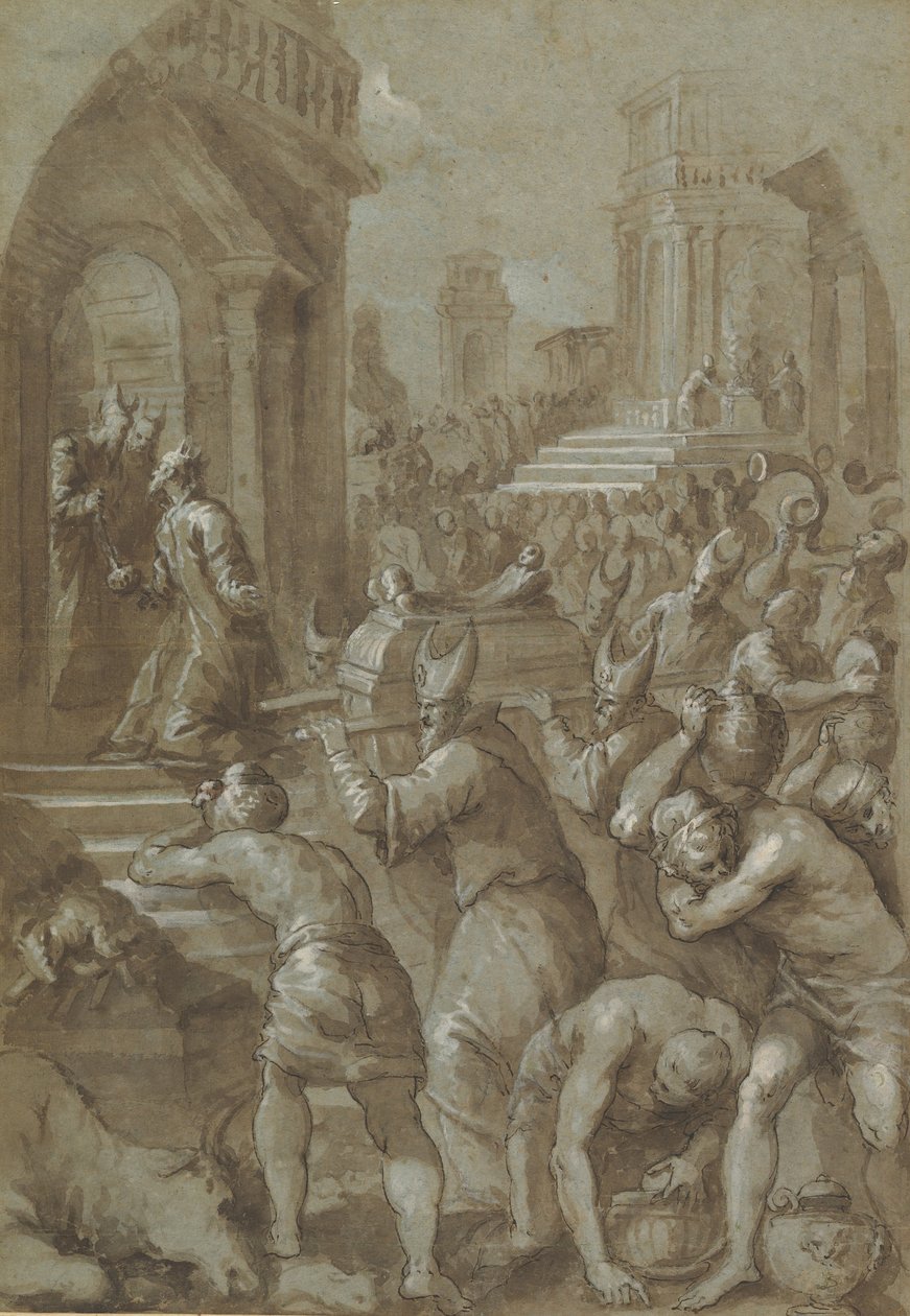 Král Šalamoun vidí přinášení archy úmluvy do chrámu, 1604. od Andrea Michieli