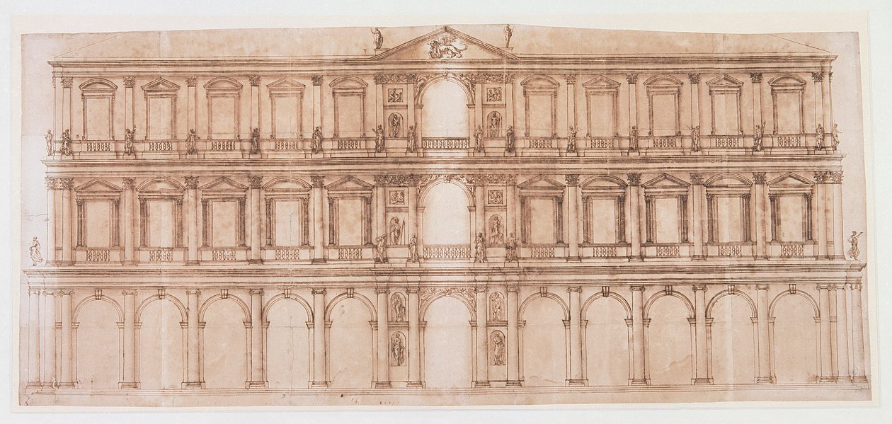 Palazzo Ducale, Benátky (pero a inkoust na papíře) od Andrea Palladio