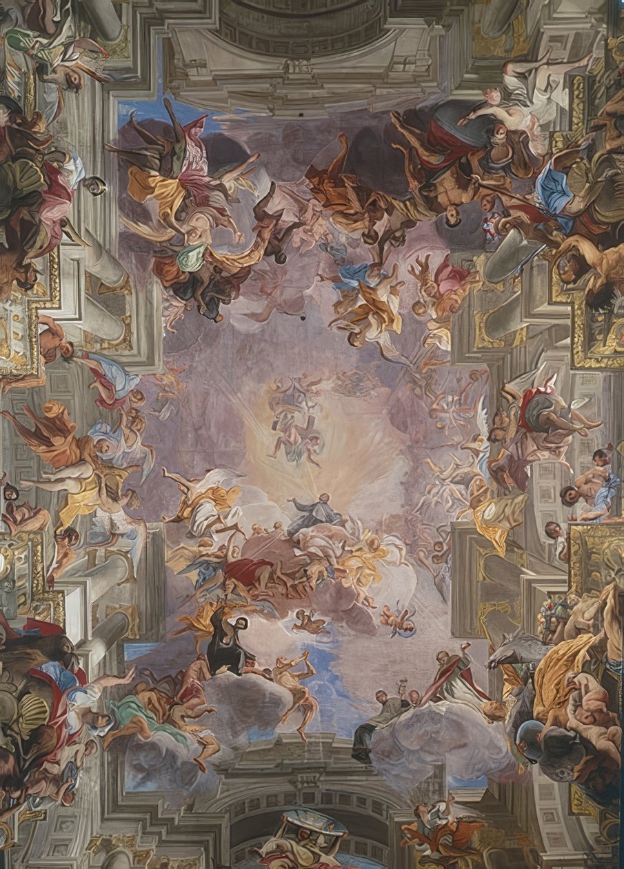 Svatý Ignác ve slávě. 1691-1694 od Andrea Pozzo