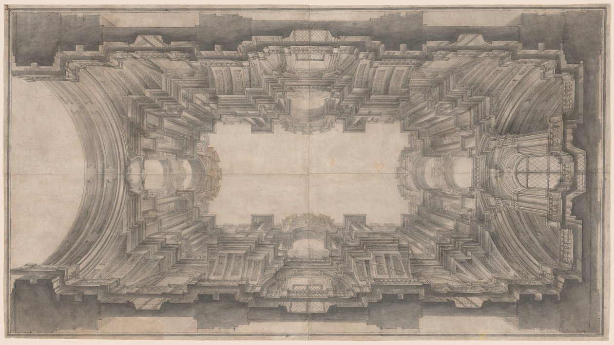 Iluzionistická architektura pro Vault San Ignazio od Andrea Pozzo