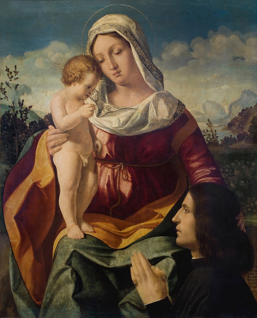 Panna a dítě s dárcem, 1504 od Andrea Previtali
