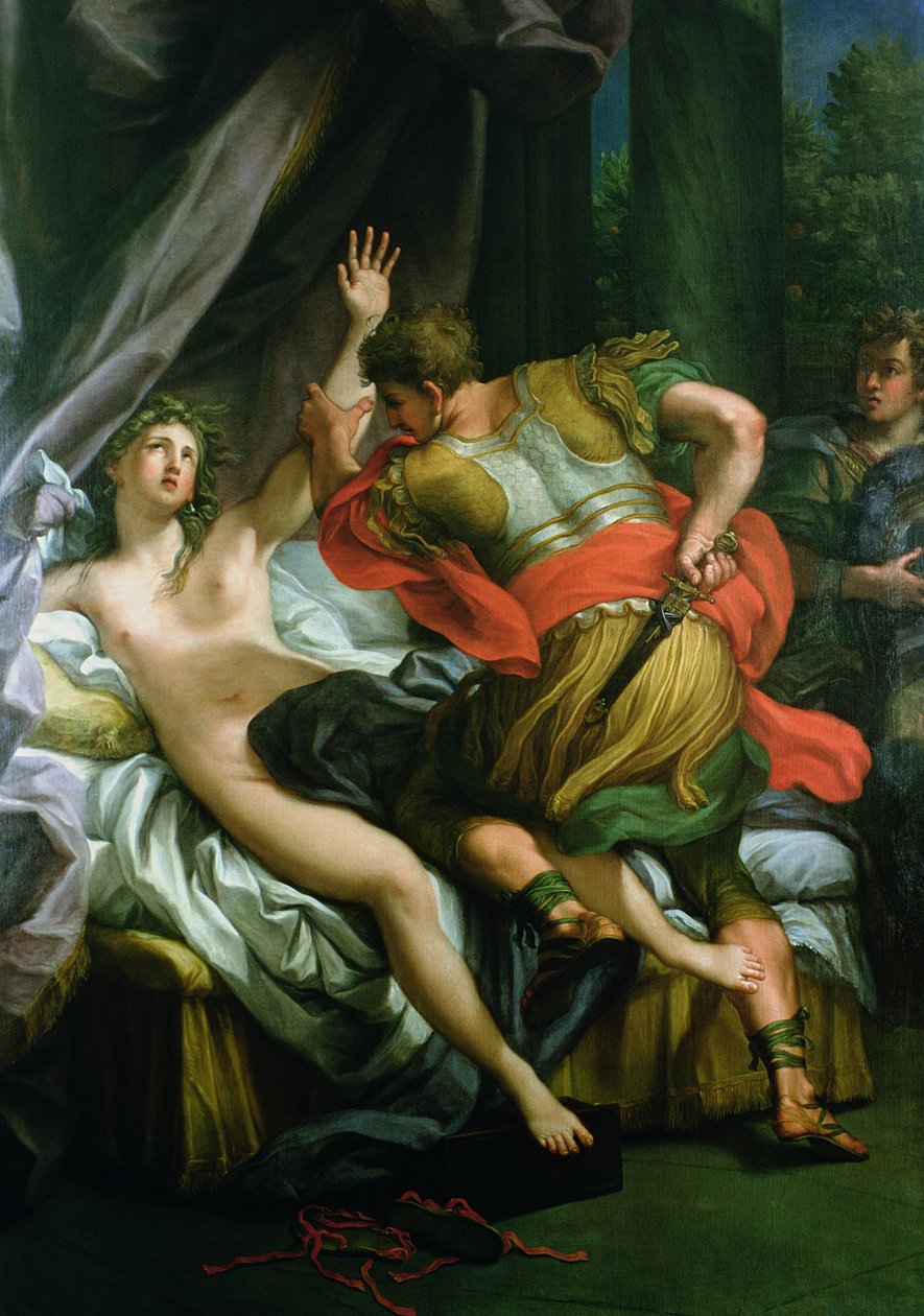 Tarquinius a Lucretia (olej na plátně) od Andrea Procaccini